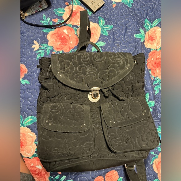 Vera Bradley Black Quilted Backpack - Picture 1 of 5